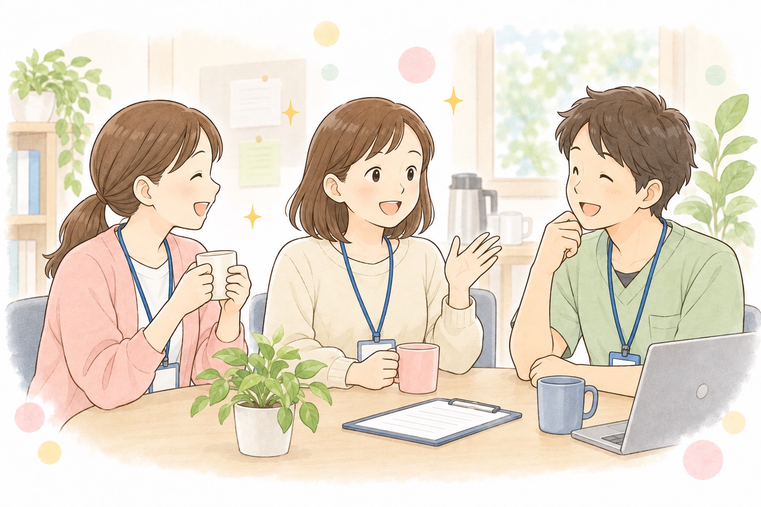 アットホームな雰囲気で働きやすい職場のイメージ